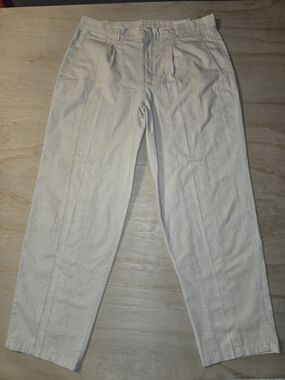 Gitano Vintage 1990s Tapered Trousers Double Pleat Khaki Mens Size 38 Short